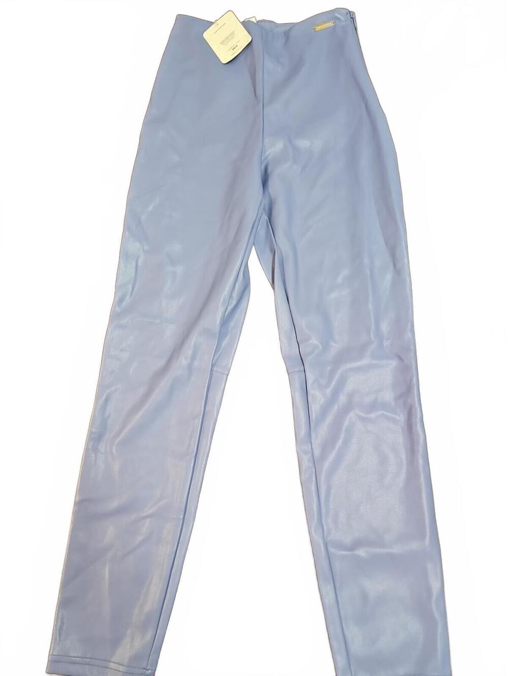 Fabletics Vegan Leather Lilac Leggings High Waisted Bellflower Athleisure XS